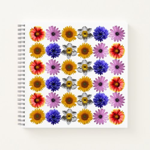 Cheerful Multicolor Flower Pattern Notebook
