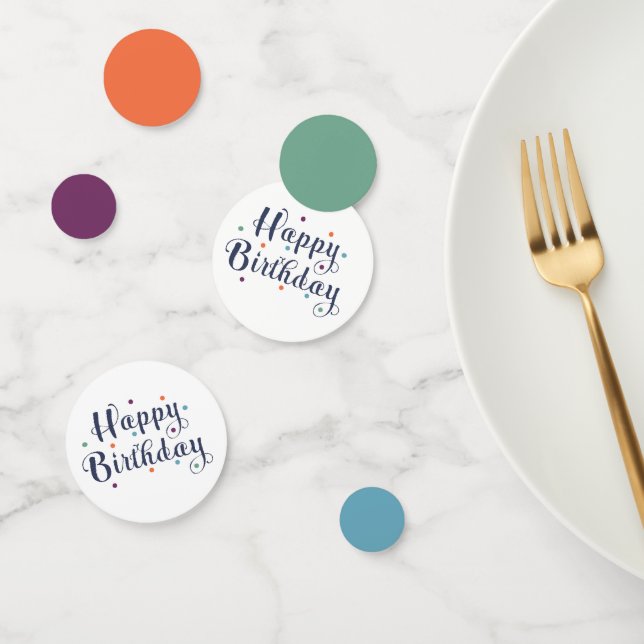 Cheerful Multicolor Happy Birthday Dots Confetti (Group)