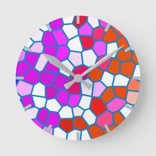 Cheerful Multicolored Pattern Round Clock