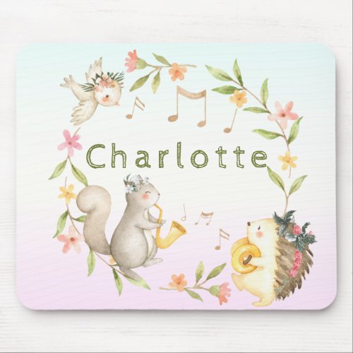Cheerful Musical Baby Woodland Animal     Mouse Pad