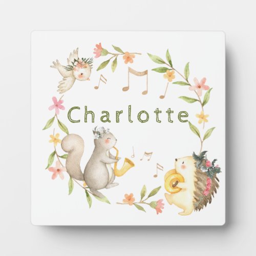 Cheerful Musical Baby Woodland Animal    Plaque