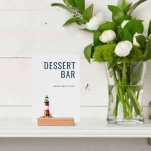 Cheerful Navy Lighthouse Dessert Bar Sign Holder