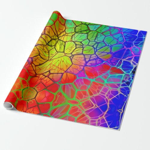 Cheerful Neon Abstract Geometric Wrapping Paper
