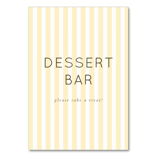 Cheerful Neutral Dessert Bar Sign Table Number (Front)