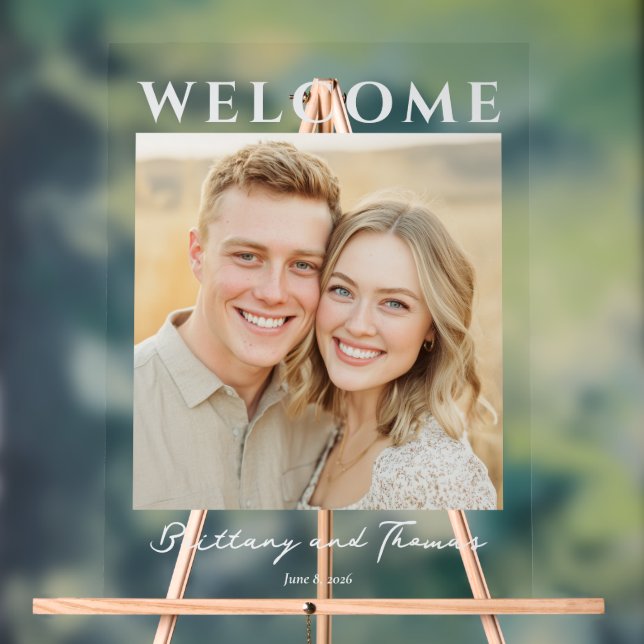 Cheerful Neutral Minimalist Photo Acrylic Sign (Neutral)