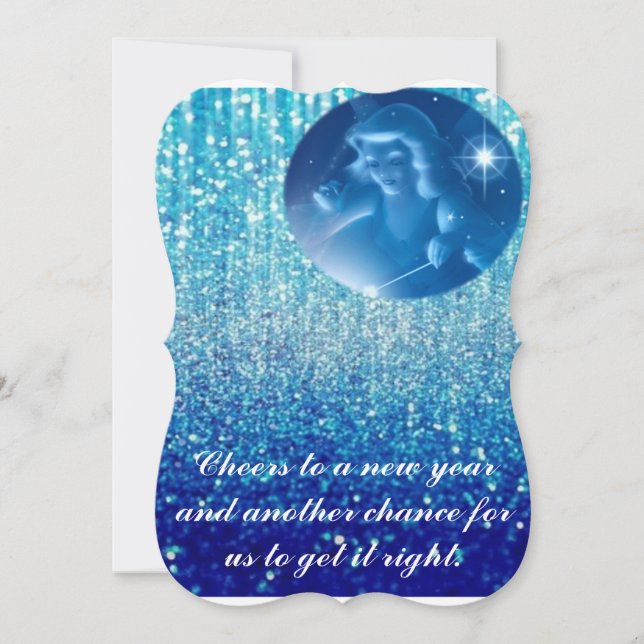 cheerful New year with blessing of angle Holiday Card (Front)