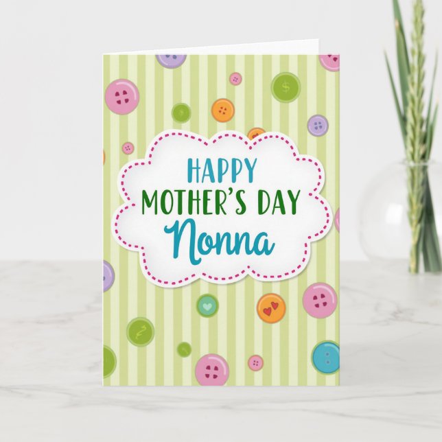 Cheerful Nonna Mothers Day Card (Front)