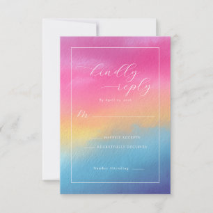 Cheerful Ombre Watercolor Gradients RSVP Card