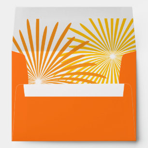 Cheerful orange Birthday party fireworks custom Envelope