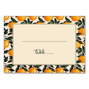 Cheerful Orange Citrus Border Table Number