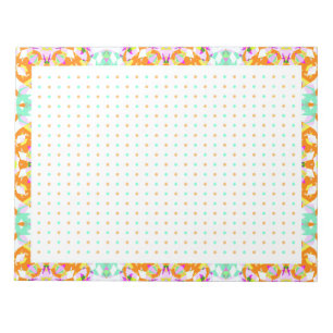 Cheerful Orange Dot Grid BuJo Productivity Planner Notepad