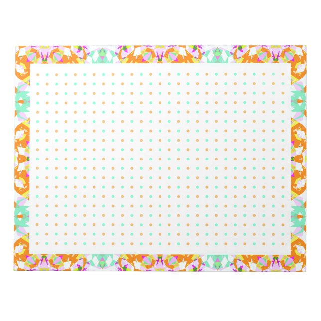 Cheerful Orange Dot Grid BuJo Productivity Planner Notepad (Front)