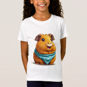 Cheerful Orange Guinea Pig With Blue Bandana T-Shirt