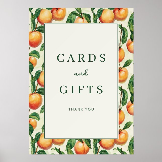 Cheerful Orange Peach Illustration Border Holder (Front)