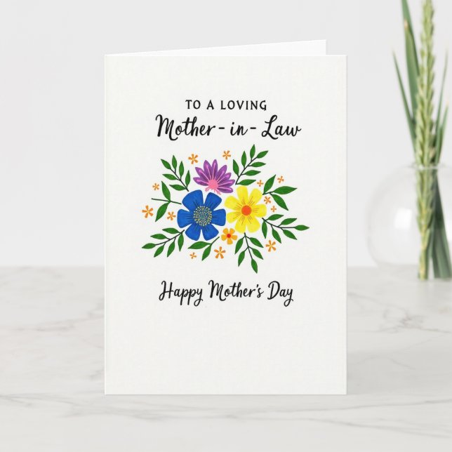 Cheerful Painted Flower Card (Front)