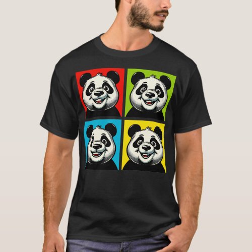 Cheerful Panda Funny Panda Art T_Shirt