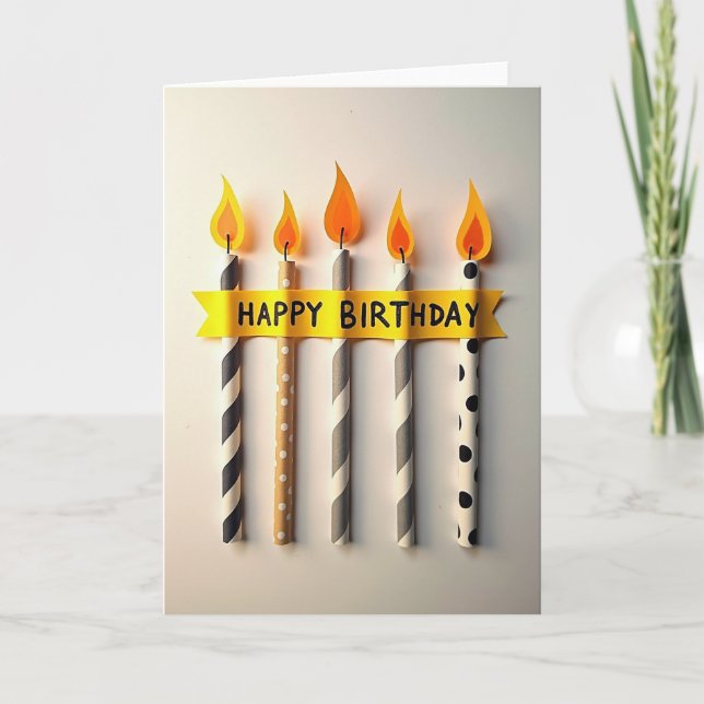 Cheerful Paper Flame Card (Front)