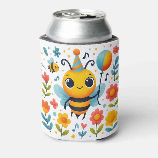 Cheerful Party Bee Can Cooler (Can Back)