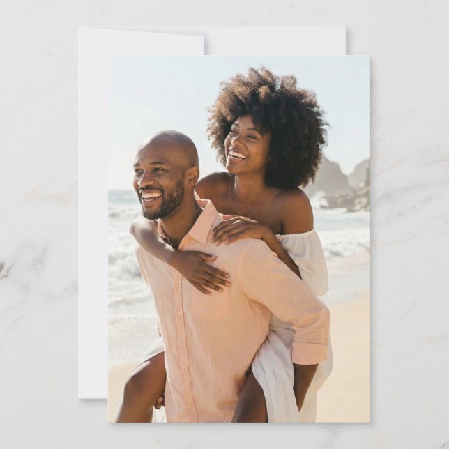 Cheerful Pastel Beach Photo Invitation (Front)