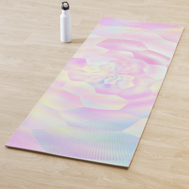 Cheerful Pastel Honeycomb Beehive Yoga Mat (In Situ)