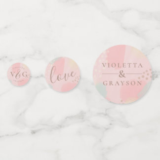 Cheerful Pastel Pink Abstract Art Wedding Confetti