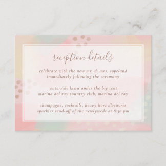 Cheerful Pastel Pink and Peach Abstract Art Enclosure Card