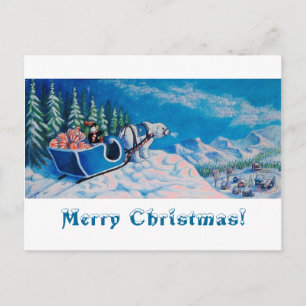 Cheerful Penguin Holiday Postcard