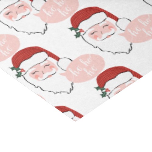 Cheerful Pink and Red Santa  ho ho ho Tissue Paper