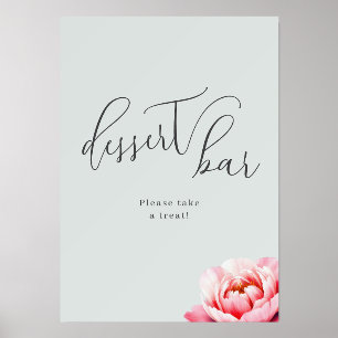Cheerful Pink Floral Dessert Sign Holder