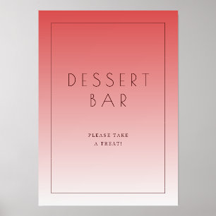 Cheerful Pink Minimalist Dessert Bar Sign Holder