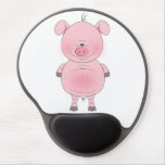 Cheerful Pink Pig Cartoon Gel Mouse Pad at Zazzle