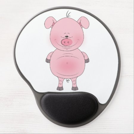 Cheerful Pink Pig Cartoon Gel Mouse Pad