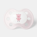 Cheerful Pink Pig Cartoon Pacifier at Zazzle