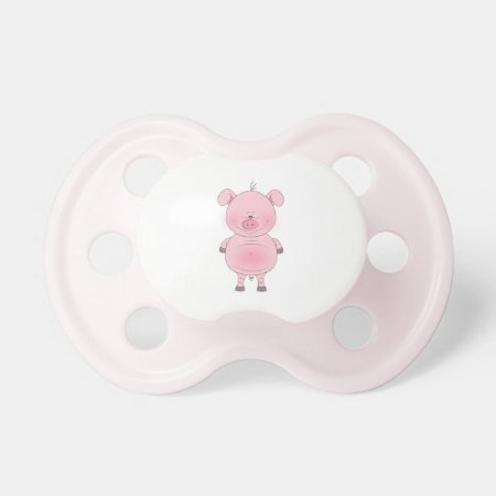 Cheerful Pink Pig Cartoon Pacifier