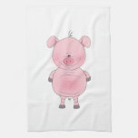 Cheerful Pink Pig Cartoon Towel at Zazzle