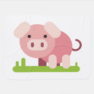 Cheerful Pink Piglet Baby Blanket