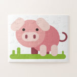 Cheerful Pink Piglet Jigsaw Puzzle