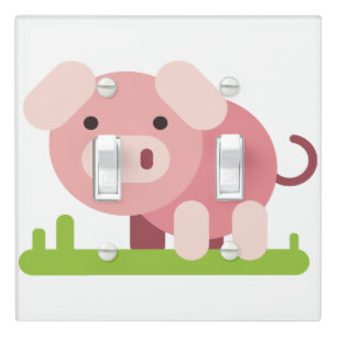 Cheerful Pink Piglet Light Switch Cover