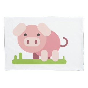 Cheerful Pink Piglet Pillow Case