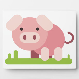 Cheerful Pink Piglet Plaque
