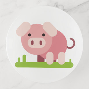 Cheerful Pink Piglet Trinket Tray