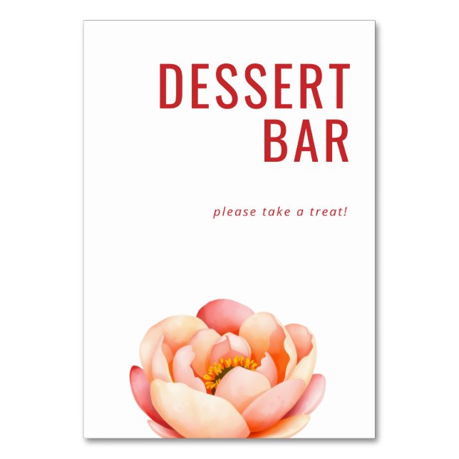 Cheerful Pink Watercolor Flower Table Number (Front)