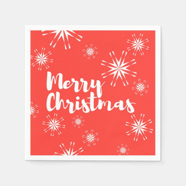 Cheerful, playful design of Merry Christmas Napkins (Front)