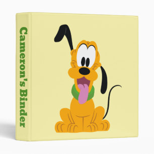 Cheerful Pluto Puppy Graphic 3 Ring Binder