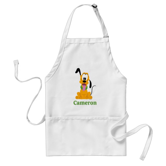 Cheerful Pluto Puppy Graphic Adult Apron (Front)