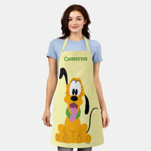 Cheerful Pluto Puppy Graphic Apron