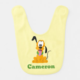Cheerful Pluto Puppy Graphic Baby Bib