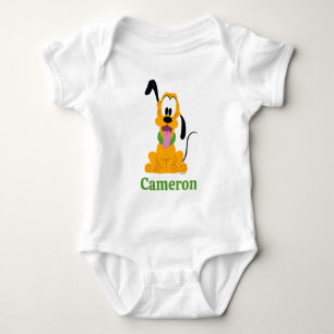 Cheerful Pluto Puppy Graphic Baby Bodysuit
