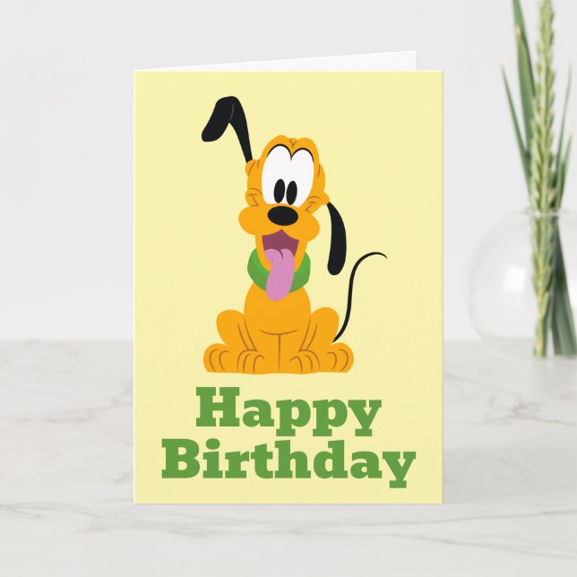 Cheerful Pluto Puppy Graphic Card (Front)