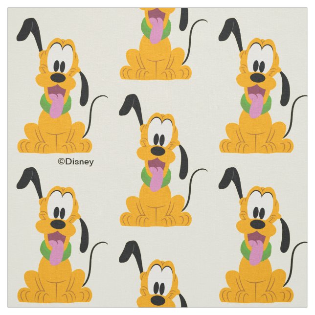 Cheerful Pluto Puppy Graphic Fabric (Swatch)